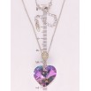Кулон Xuping колір Родій з кр-ми Swarovski на ланцюжку Кристальне серце Paradise Shine довжина 40,5-46см х 1мм фото №2