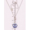 Кулон Xuping колір Родій з кр-ми Swarovski на ланцюжку Кристал Sapphire з завитком довжина 41-45,5см х 2мм фото №2