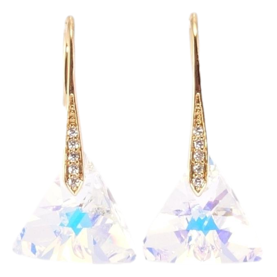 Серьги Xuping цвет 18K с кристаллами Swarovski французский замок Кристальные треугольники Shimmer фото №1 Серьги Xuping цвет 18K с кристаллами Swarovski французский замок Кристальные треугольники Shimmer фото №1