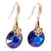 Сережки Xuping колір 18K з кристалами Swarovski французький замок Кристали Bermuda Blue з квіточками фото №2 Сережки Xuping колір 18K з кристалами Swarovski французький замок Кристали Bermuda Blue з квіточками фото №2