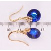 Сережки Xuping колір 18K з кристалами Swarovski французький замок Кристали Bermuda Blue з квіточками фото №3 Сережки Xuping колір 18K з кристалами Swarovski французький замок Кристали Bermuda Blue з квіточками фото №3