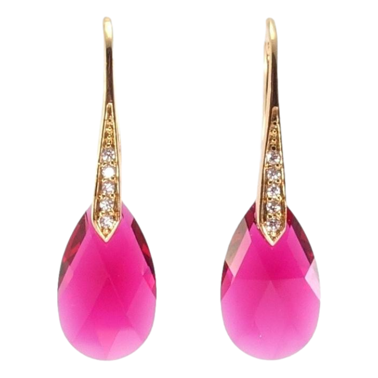 Серьги Xuping цвет 18K с кристаллами Swarovski французский замок Кристаллы Fuchsia фото №16 Серьги Xuping цвет 18K с кристаллами Swarovski французский замок Кристаллы Fuchsia фото №16