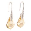 Серьги Xuping цвет Родий с кристаллами Swarovski французский замок "Кристалл Golden Shadow" фото №3 Серьги Xuping цвет Родий с кристаллами Swarovski французский замок "Кристалл Golden Shadow" фото №3