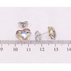 Серьги Xuping цвет Родий с кристаллами Swarovski пусеты Кристальные сердечки АВ с лебедем фото №2 Серьги Xuping цвет Родий с кристаллами Swarovski пусеты Кристальные сердечки АВ с лебедем фото №2