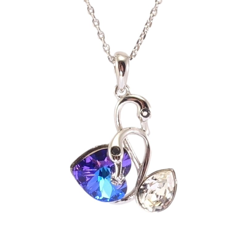 Кулон Xuping колір Родій з кр-ми Swarovski на ланцюжку Лебеді з кристалами Clear та Majestic Blue дл. 34-40см х 1мм фото №10 Кулон Xuping колір Родій з кр-ми Swarovski на ланцюжку Лебеді з кристалами Clear та Majestic Blue дл. 34-40см х 1мм фото №10