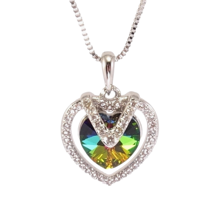 Кулон Xuping колір Родій з кр-ми Swarovski на ланцюжку Витончене серце з кристалом Vitrail Medium дл. 40-45см х 1мм фото №7 Кулон Xuping колір Родій з кр-ми Swarovski на ланцюжку Витончене серце з кристалом Vitrail Medium дл. 40-45см х 1мм фото №7