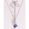 Кулон Xuping цвет Родий с кр-ми Swarovski на цепочке Фея на кристальном кубе Capri Blue дл. 40-45см х 1мм фото №2 Кулон Xuping цвет Родий с кр-ми Swarovski на цепочке Фея на кристальном кубе Capri Blue дл. 40-45см х 1мм фото №2