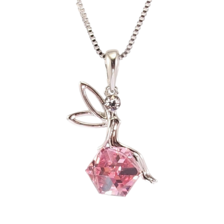 Кулон Xuping колір Родій із кр-ми Swarovski на ланцюжку Фея на кристальному кубі Rose дл. 40-45см х 1мм фото №7 Кулон Xuping колір Родій із кр-ми Swarovski на ланцюжку Фея на кристальному кубі Rose дл. 40-45см х 1мм фото №7