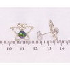 Серьги Xuping цвет Родий с кристаллами Swarovski пусеты Бабочки с кристаллами Vitrail Medium фото №2