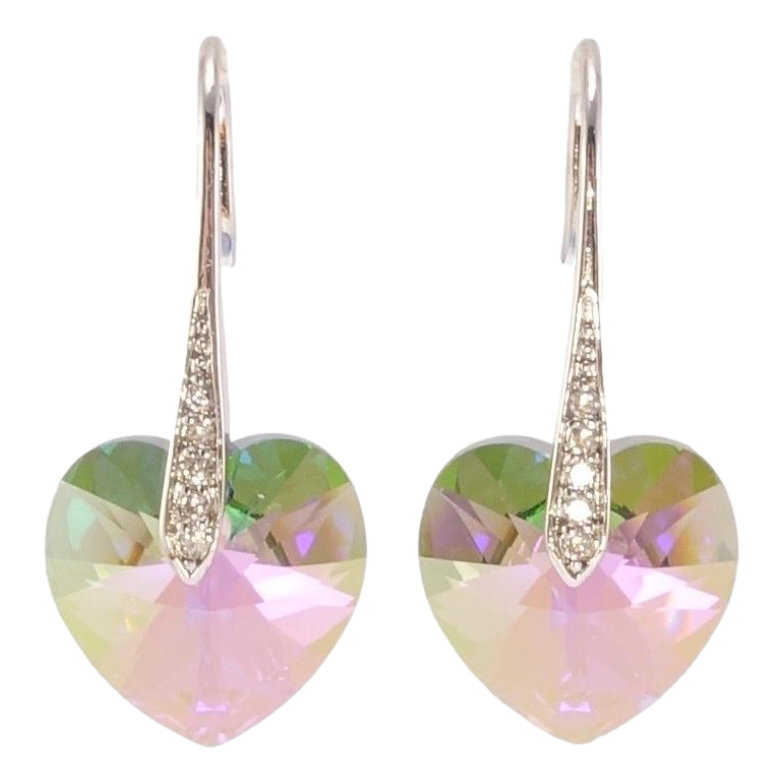 Сережки Xuping колір Родій з кристалами Swarovski французький замок Кристальні серця Vitrail Light фото №22 Сережки Xuping колір Родій з кристалами Swarovski французький замок Кристальні серця Vitrail Light фото №22