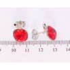 Сережки Xuping колір Родій з кристалами Swarovski пусети Кристали Light Siam з пташками фото №2 Сережки Xuping колір Родій з кристалами Swarovski пусети Кристали Light Siam з пташками фото №2