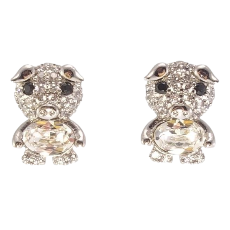 Сережки Xuping колір Родій з кристалами Swarovski пусети Хрюшки з кристалами Clear фото №1 Сережки Xuping колір Родій з кристалами Swarovski пусети Хрюшки з кристалами Clear фото №1