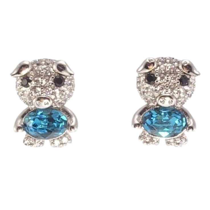 Сережки Xuping колір Родій з кристалами Swarovski пусети Хрюшки з кристалами Aquamarine фото №6 Сережки Xuping колір Родій з кристалами Swarovski пусети Хрюшки з кристалами Aquamarine фото №6
