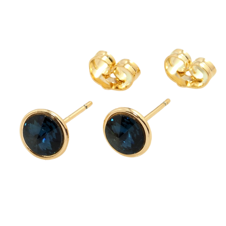 Сережки Xuping колір 18K з кристалами Swarovski пусети Кристали Montana ø 8мм фото №6 Сережки Xuping колір 18K з кристалами Swarovski пусети Кристали Montana ø 8мм фото №6