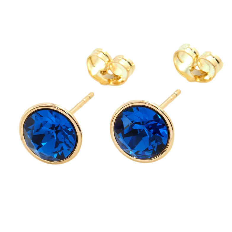 Сережки Xuping колір 18K з кристалами Swarovski пусети Кристали Capri Blue ø 10мм фото №21