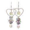 Сережки Xuping колір Родій з кристалами Swarovski французький замок Сердечки з кристалами Vitrail Light фото №2 Сережки Xuping колір Родій з кристалами Swarovski французький замок Сердечки з кристалами Vitrail Light фото №2