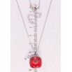Кулон Xuping цвет Родий с кр-ми Swarovski на цепочке Замок с ключиком, кристалл Light Siam длина 41-46см х фото №2 Кулон Xuping цвет Родий с кр-ми Swarovski на цепочке Замок с ключиком, кристалл Light Siam длина 41-46см х фото №2