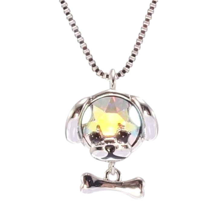 Кулон Xuping колір Родій з кр-ми Swarovski на ланцюжку Собачка кристал Shimmer довжина 39-44,5см х 1мм фото №3 Кулон Xuping колір Родій з кр-ми Swarovski на ланцюжку Собачка кристал Shimmer довжина 39-44,5см х 1мм фото №3