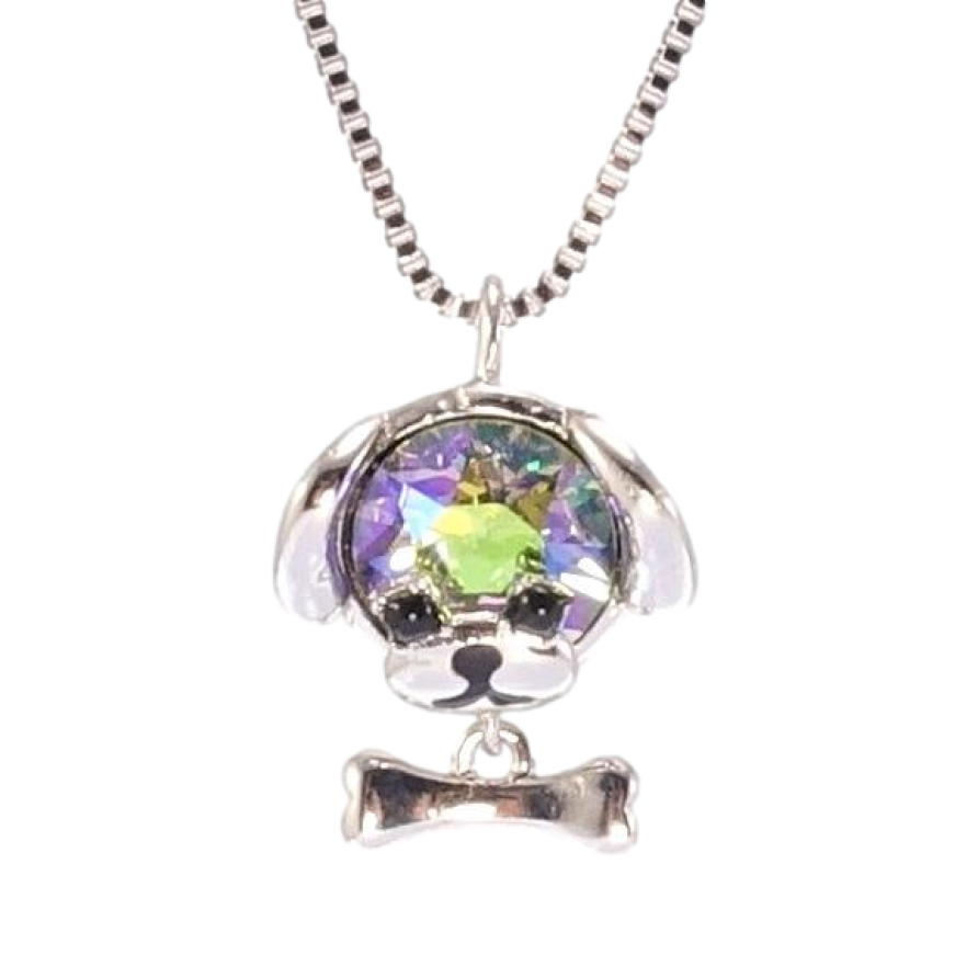 Кулон Xuping колір Родій з кр-ми Swarovski на ланцюжку Собачка кристал Paradise Shine довжина 40-45см х 1мм фото №1 Кулон Xuping колір Родій з кр-ми Swarovski на ланцюжку Собачка кристал Paradise Shine довжина 40-45см х 1мм фото №1