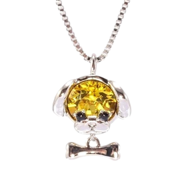 Кулон Xuping колір Родій з кр-ми Swarovski на ланцюжку Собачка кристал Sunflower довжина 41-46см х 1мм фото №2