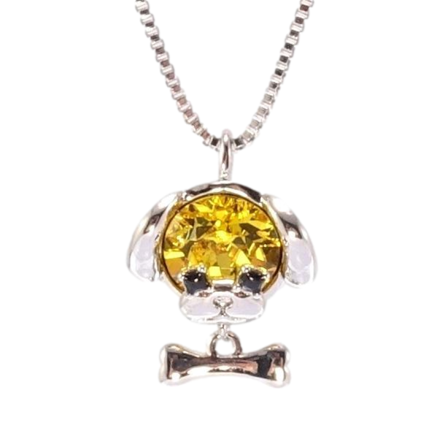 Кулон Xuping колір Родій з кр-ми Swarovski на ланцюжку Собачка кристал Sunflower довжина 41-46см х 1мм фото №1