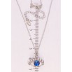Кулон Xuping колір Родій з кр-ми Swarovski на ланцюжку Око з кристалом Capri Blue довжина 39-44см х 1мм фото №2