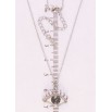 Кулон Xuping колір Родій з кр-ми Swarovski на ланцюжку Око з кристалом Jet довжина 39-44см х 1мм фото №2 Кулон Xuping колір Родій з кр-ми Swarovski на ланцюжку Око з кристалом Jet довжина 39-44см х 1мм фото №2
