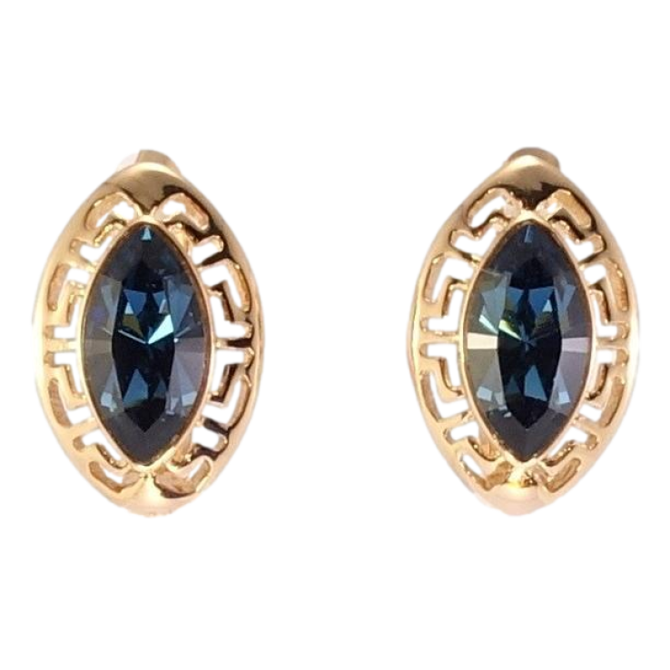 Сережки Xuping колір 18K з кристалами Swarovski англійський замок Грецькі мотиви з кристалом Montana фото №11 Сережки Xuping колір 18K з кристалами Swarovski англійський замок Грецькі мотиви з кристалом Montana фото №11