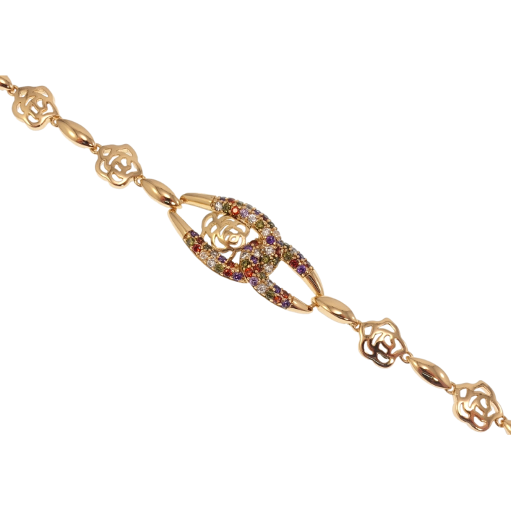 Браслет Xuping Позолота 18K Роза с петельками с цветным цирконием длина с доп.замком 17,19см х 4-13мм фото №21 Браслет Xuping Позолота 18K Роза с петельками с цветным цирконием длина с доп.замком 17,19см х 4-13мм фото №21