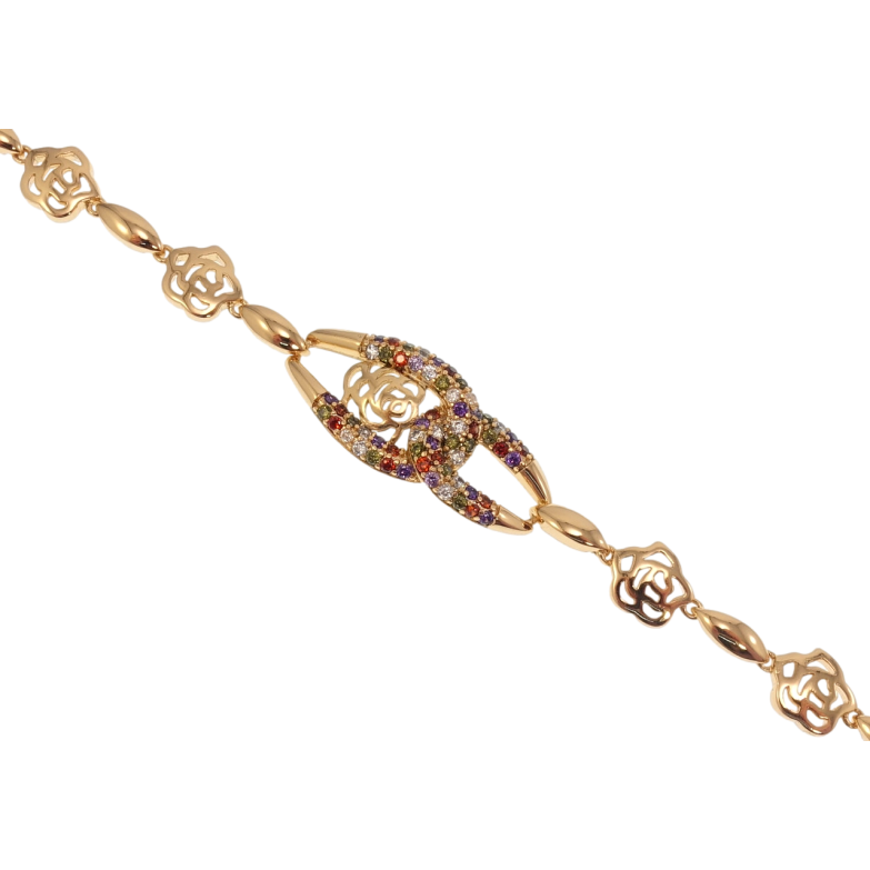 Браслет Xuping Позолота 18K Роза с петельками с цветным цирконием длина с доп.замком 17,19см х 4-13мм фото №8