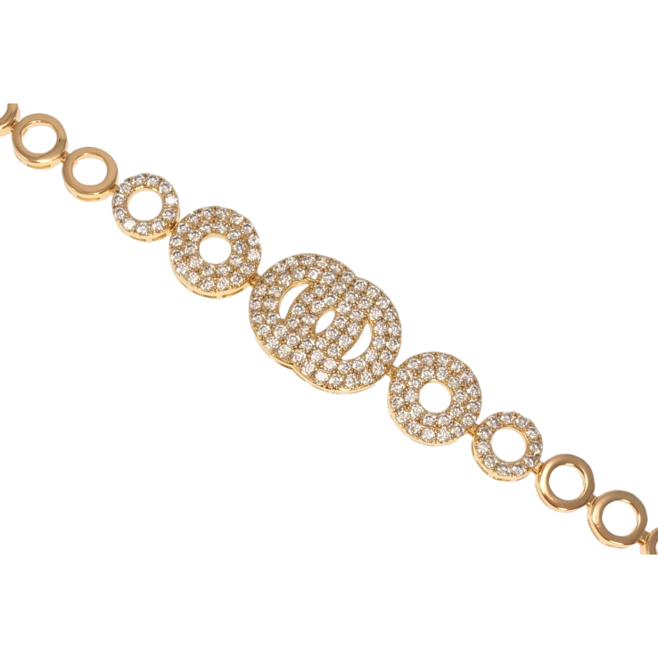 Браслет Xuping Позолота 18K Колечки с цирконием длина с доп.замком 17.5,19.5см х 7-15мм фото №5 Браслет Xuping Позолота 18K Колечки с цирконием длина с доп.замком 17.5,19.5см х 7-15мм фото №5