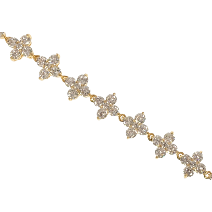 Браслет Xuping Позолота 18K Кристальные цветочки длина с доп.замком 17,19см х 9мм фото №3 Браслет Xuping Позолота 18K Кристальные цветочки длина с доп.замком 17,19см х 9мм фото №3