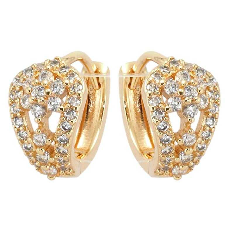Серьги Xuping M&L Цвет 18K колечки Цветочная искристость фото №2 Серьги Xuping M&L Цвет 18K колечки Цветочная искристость фото №2