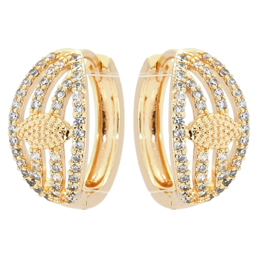 Серьги Xuping M&L Цвет 18K колечки Изящные овалы фото №1