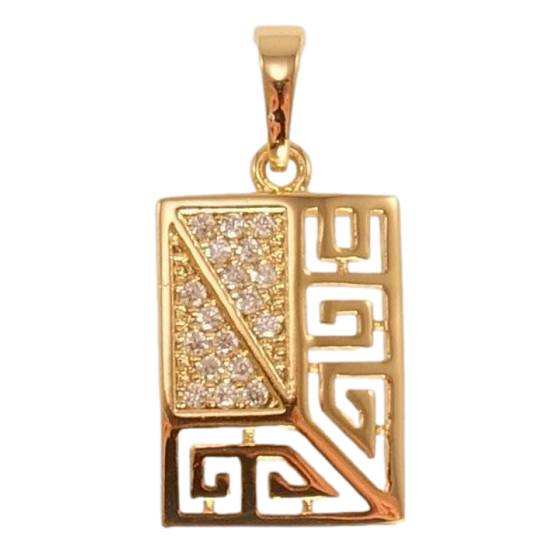 Кулон Xuping Позолота 18K Резной меандровый орнамент с цирконием фото №8