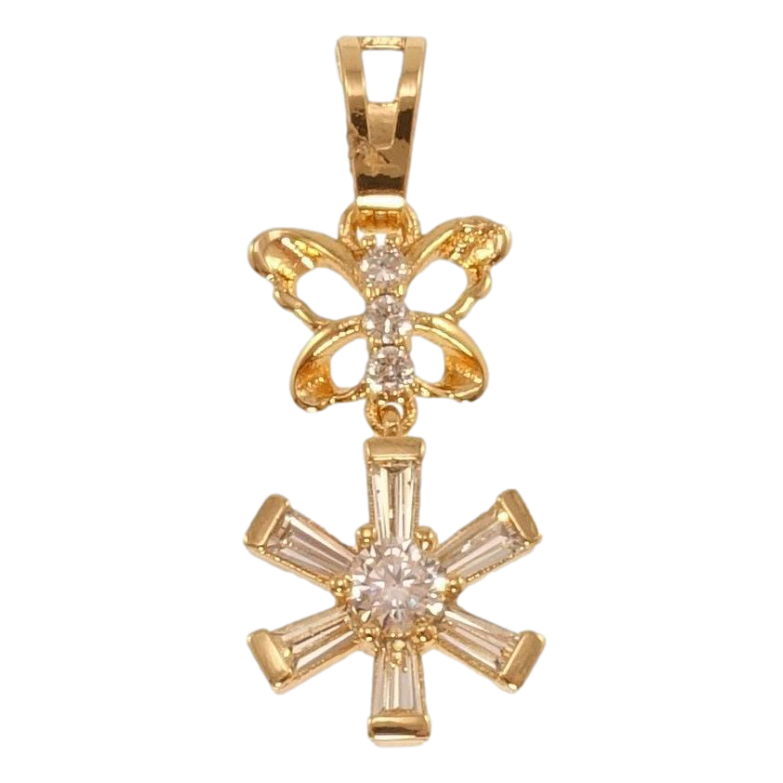 Кулон Xuping Позолота 18K Метелик з кришталевою зірочкою фото №6 Кулон Xuping Позолота 18K Метелик з кришталевою зірочкою фото №6