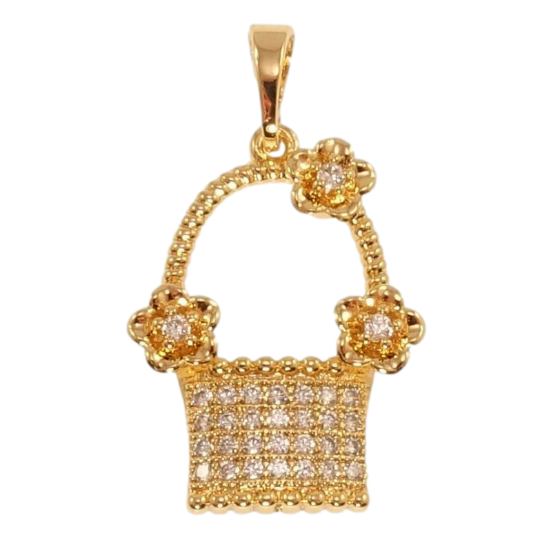 Кулон Xuping Позолота 18K Корзинка с цветочками и цирконием фото №18