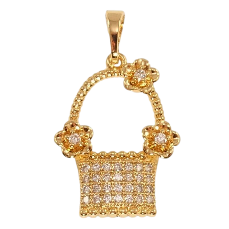 Кулон Xuping Позолота 18K Корзинка с цветочками и цирконием фото №1