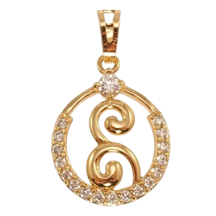 Кулон Xuping Позолота 18K Колечко с цирконием и завитками фото №9 Кулон Xuping Позолота 18K Колечко с цирконием и завитками фото №9