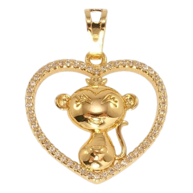 Кулон Xuping Позолота 18K Мартышка в сердечке фото №6 Кулон Xuping Позолота 18K Мартышка в сердечке фото №6