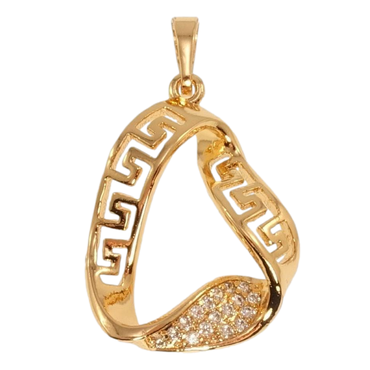 Кулон Xuping Позолота 18K Лента с меандровым узором и цирконием фото №22 Кулон Xuping Позолота 18K Лента с меандровым узором и цирконием фото №22