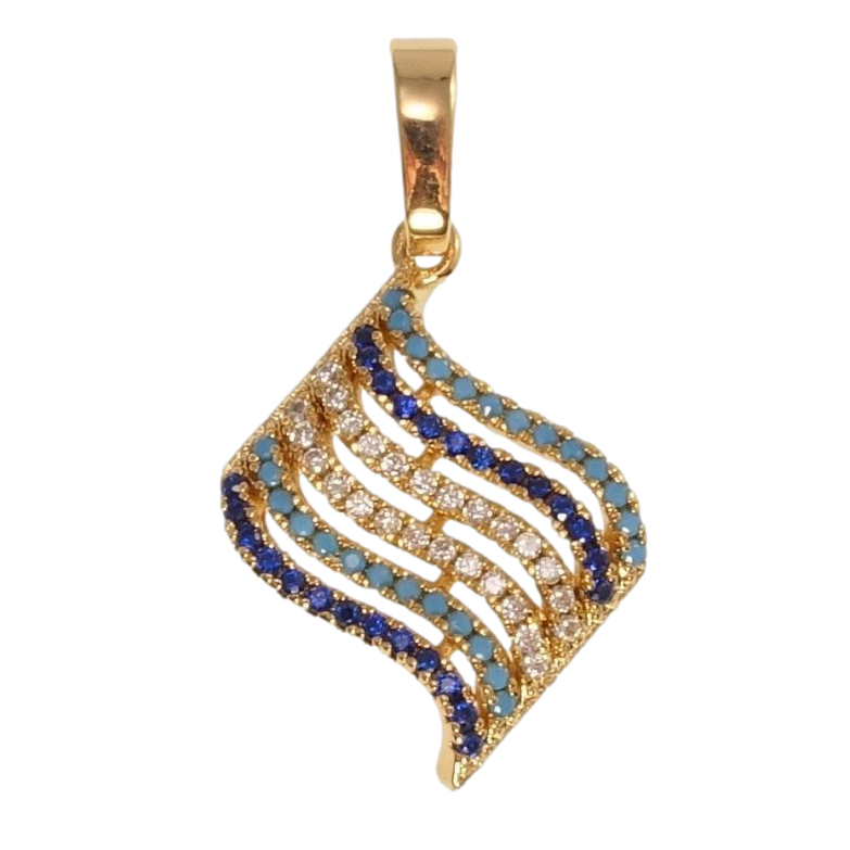 Кулон Xuping Позолота 18K Хвилясті доріжки різнокольорового цирконію фото №12 Кулон Xuping Позолота 18K Хвилясті доріжки різнокольорового цирконію фото №12