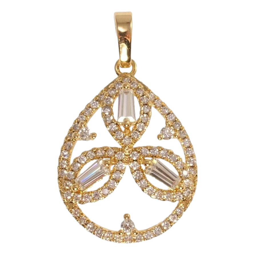 Кулон Xuping Позолота 18K Изящная капелька с орнаментом цирконием фото №1 Кулон Xuping Позолота 18K Изящная капелька с орнаментом цирконием фото №1