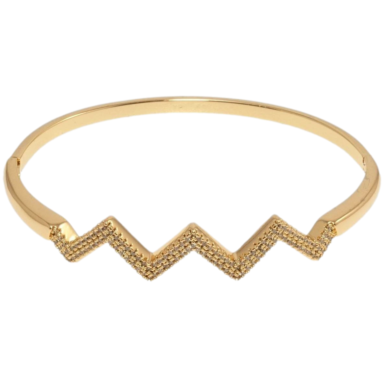 Браслет Xuping Позолота 18K Зигзагоподібна доріжка цирконію ø 6см фото №7 Браслет Xuping Позолота 18K Зигзагоподібна доріжка цирконію ø 6см фото №7