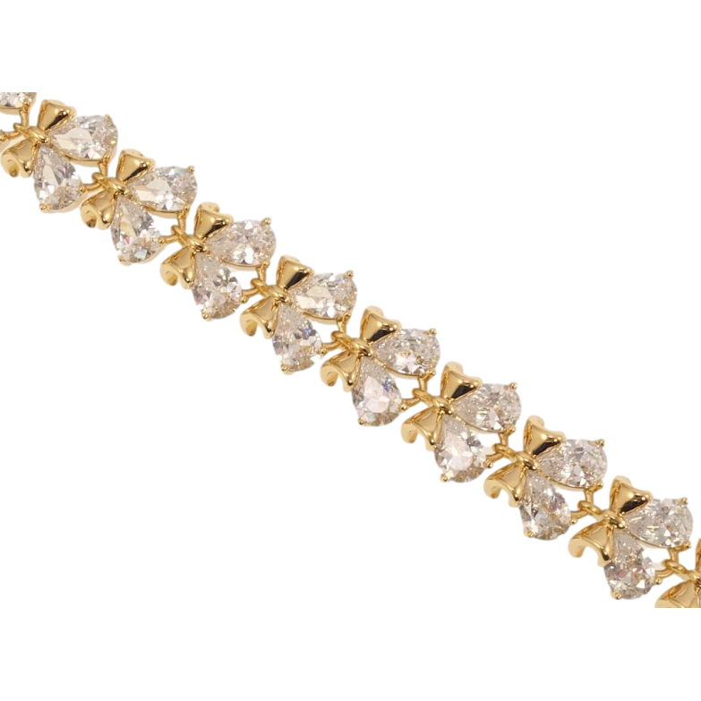 Браслет Xuping Позолота 18K Бантики с кристаллами длина с доп.замком 16.5,18.5см х 10мм фото №6
