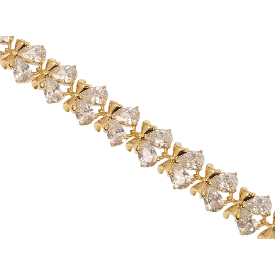 Браслет Xuping Позолота 18K Бантики с кристаллами длина с доп.замком 16.5,18.5см х 10мм фото №1