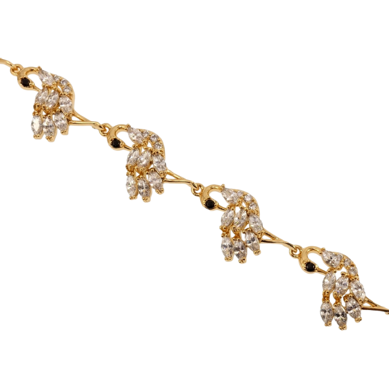 Браслет Xuping Позолота 18K Кристальная цапля длина с доп.замком 17.5,20.5см х 12мм фото №2