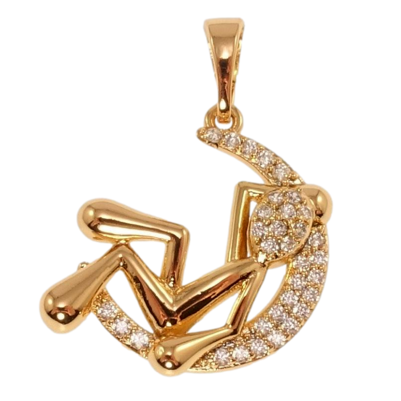 Кулон Xuping Позолота 18K Человечек в полумесяце фото №1 Кулон Xuping Позолота 18K Человечек в полумесяце фото №1
