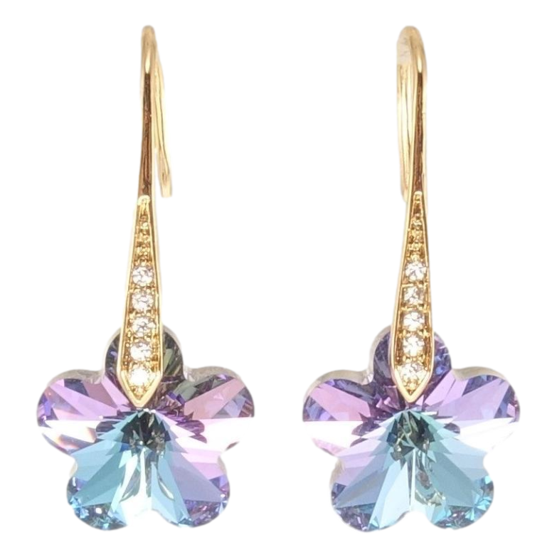 Сережки Xuping колір 18K з кристалами Swarovski французький замок Кристальні квіточки Paradise Shine фото №9 Сережки Xuping колір 18K з кристалами Swarovski французький замок Кристальні квіточки Paradise Shine фото №9