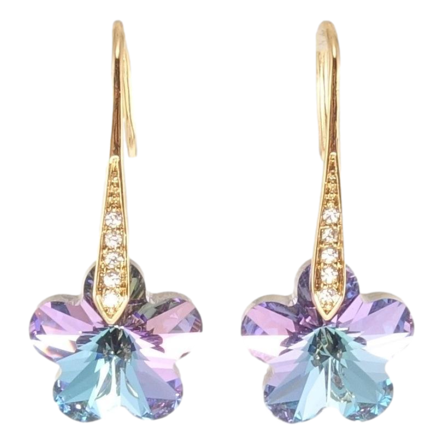 Сережки Xuping колір 18K з кристалами Swarovski французький замок Кристальні квіточки Paradise Shine фото №1 Сережки Xuping колір 18K з кристалами Swarovski французький замок Кристальні квіточки Paradise Shine фото №1